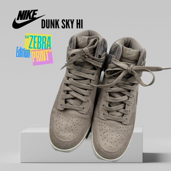 Nike Dunk Sky Hi Lace Up High Top Wedge Sneakers in “Zebra Print” (2013) - Picture 4 of 15